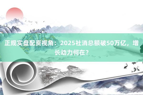 正规实盘配资视角：2025社消总额破50万亿，增长动力何在？