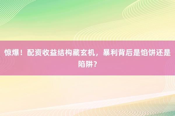 惊爆！配资收益结构藏玄机，暴利背后是馅饼还是陷阱？