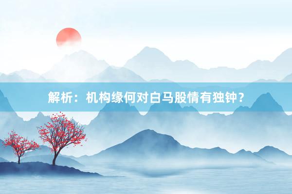 解析：机构缘何对白马股情有独钟？