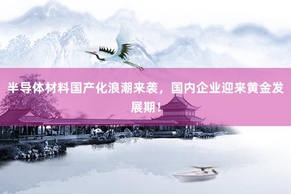半导体材料国产化浪潮来袭，国内企业迎来黄金发展期！