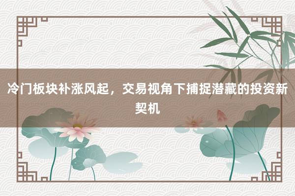 冷门板块补涨风起，交易视角下捕捉潜藏的投资新契机