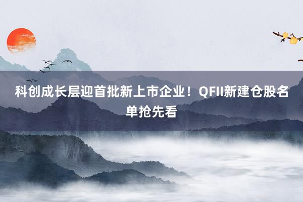 科创成长层迎首批新上市企业！QFII新建仓股名单抢先看