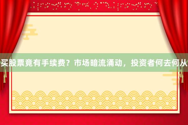 买股票竟有手续费？市场暗流涌动，投资者何去何从