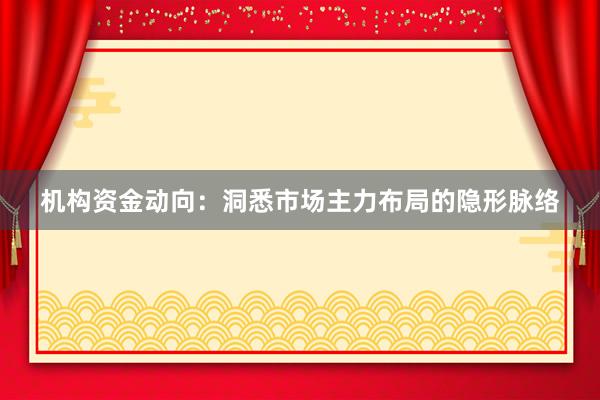 机构资金动向：洞悉市场主力布局的隐形脉络