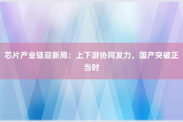 芯片产业链迎新局：上下游协同发力，国产突破正当时