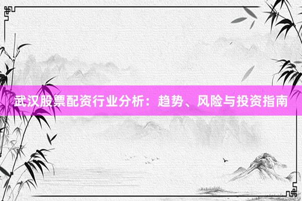 武汉股票配资行业分析：趋势、风险与投资指南