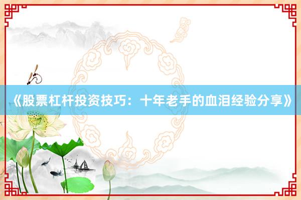《股票杠杆投资技巧：十年老手的血泪经验分享》